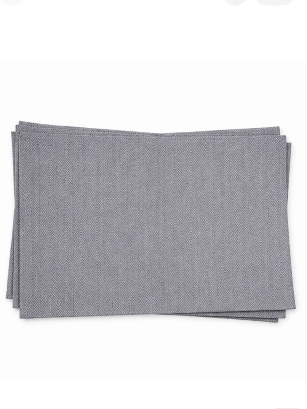 TOMMY BAHAMA Set of 4 Sullivan Herringbone Placemats 13x19in Indoor Outdoor Gray